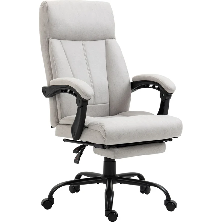 Bürostuhl mit Massagefunktion, ergonomischer Chefsessel mit höhenverstellbarer Fußstütze, Hellgrau für Büro & Homeoffice--Hellgrau--65x74x119cm--YOUDENOVA – Bild 1