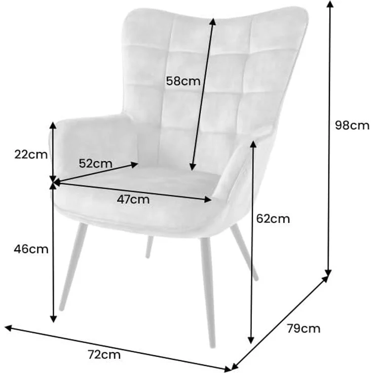 riess-ambiente Sessel SCANDINAVIA blau / natur (Einzelartikel, 1-St), Wohnzimmer · Stoff · Massivholz · mit Armlehnen · Scandinavian Design – Bild 3