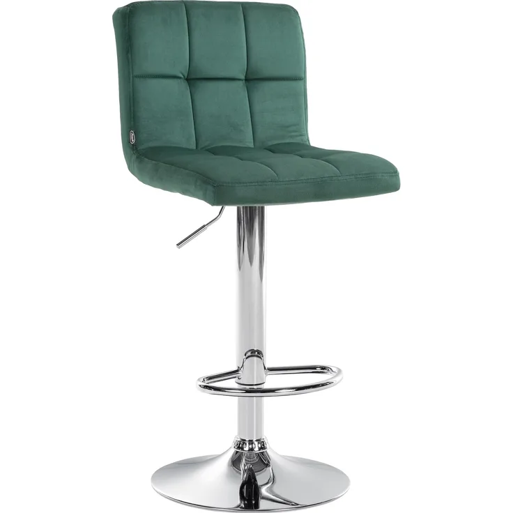 DELUKE® Barhocker BRISBAN - Grün, Samt, Chrom Barhocker mit Lehne Barstuhl Tresenhocker Tresenstuhl Kneipenhocker Kneipenstuhl