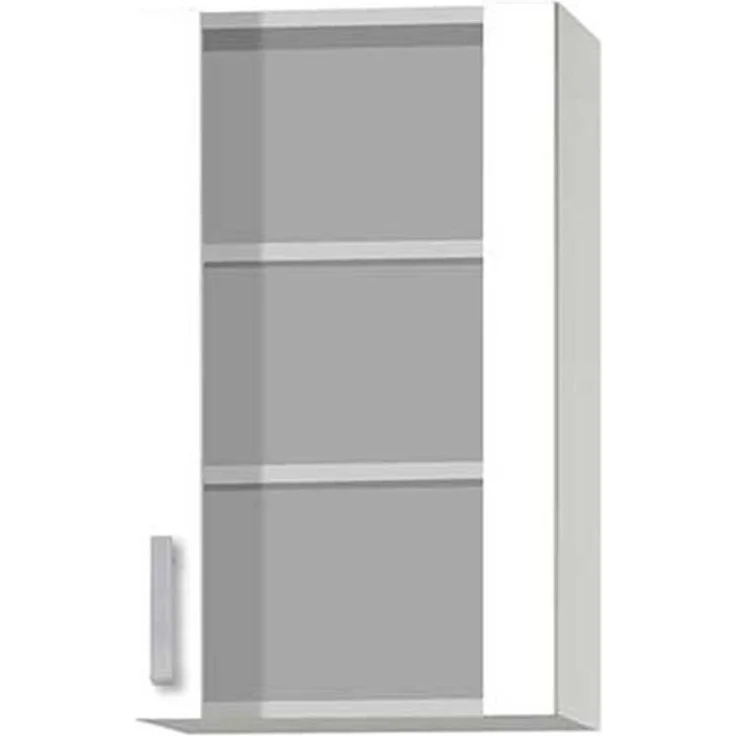Vitrinen-Oberschrank Optimal / Opti-Kult, Holzwerkstoff, Kunststoff, Weiß, 50 x 58 x 35 cm