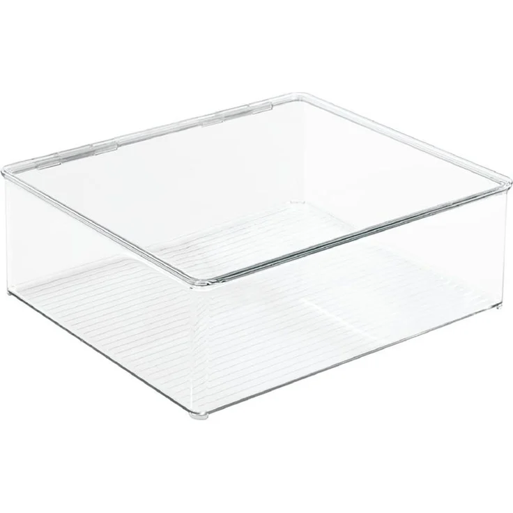 mDesign Wäschebox Kleiderkiste Aufbewahrung stapelbar Deckel 2er-Set Transparent – Bild 9