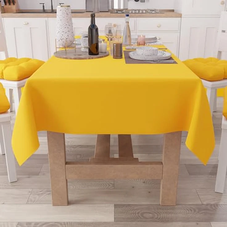Petti Artigiani Italiani - Tischdecke, Küchentischdecke aus Baumwolle, einfarbig, gelb, 15 Plätze (140 x 300 cm) – Bild 2
