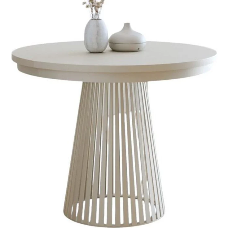 Compleo Esstisch rund Ausziehbar Ø: 120 cm oder Ø: 100 cm, Modern Esstisch mit Lamellen, DAST – Bild 4