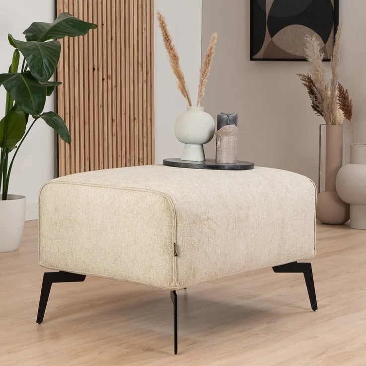 Bronx71 Stoff Hocker Vegas rechteckig taupe – Bild 3