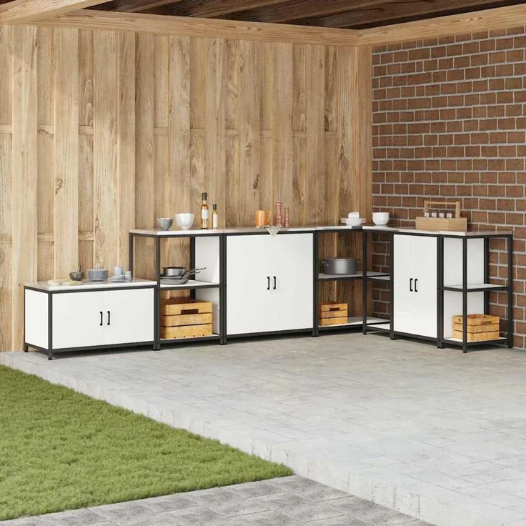 vidaXL Küchenregal HATTEM Weiß 60 x 50 x 92 cm Stahl 874962