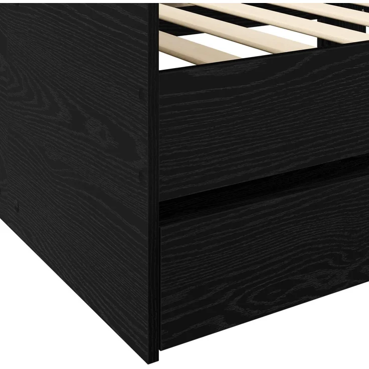 vidaXL Tagesbett mit Schubladen mit Regal Schwarze Eiche Holzwerkstoff 3429643 – Bild 7