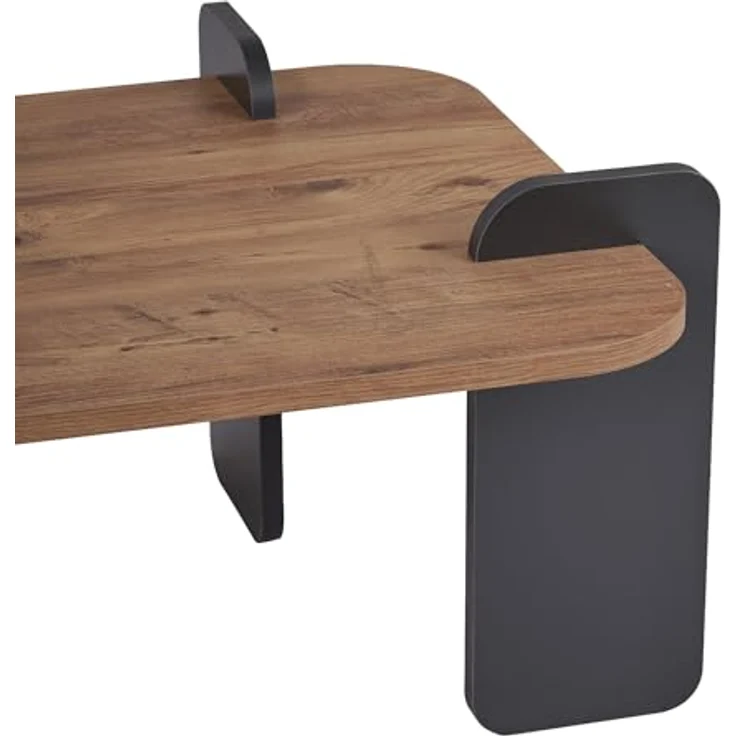 Stilvoller Couchtisch, 120 x 60 x 35 cm, Atlantische Kiefer & Anthrazit | 100% melaminbeschichtet, werkzeuglose Montage, modernes Design – Bild 8