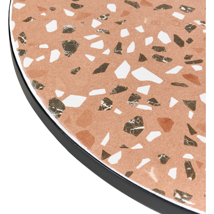 Outdoor Bistrotisch ADRANO 60 cm 60 cm Metall Terrazzo Optik Orange – Bild 5