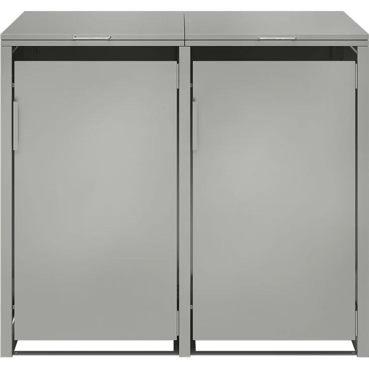STEELSØN 'Thoria' Mülltonnenbox 2er je 240 Liter, grau, Mülltonnenverkleidung aus Stahl, wetterfest, 116x80x134 cm, Müllbox für 2 Tonnen – Bild 12