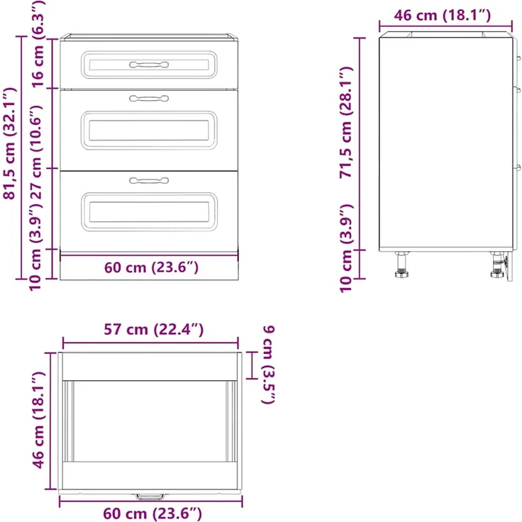 vidaXL Küchenunterschrank Kalmar Braun Eichen-Optik Holzwerkstoff 854286 – Bild 11