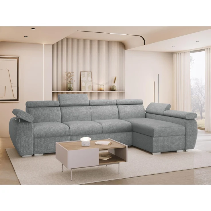 Ecksofa Boston LCP mit 2 Bettkästen und Schlaffunktion (Farbe: Flow 17, Seite: Rechts 1P(65)+2R+LCP) – Bild 2