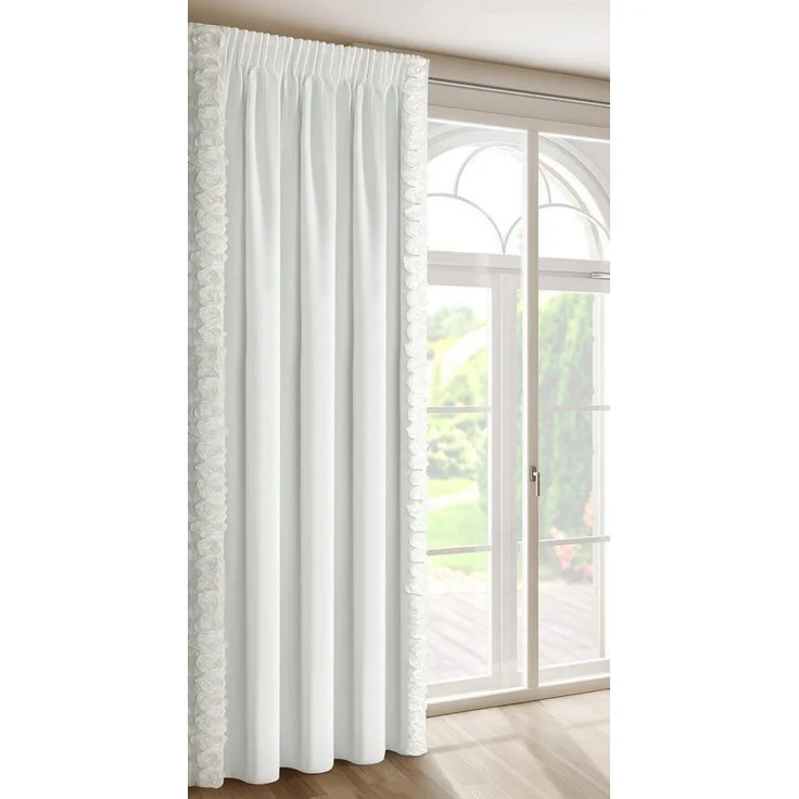 Eurofirany Vorhang ROSES (1 St), Kräuselband, blickdicht, Samt, Samtvorhang aus Velours mit 3D-Rosen, 140x270 cm – Bild 5