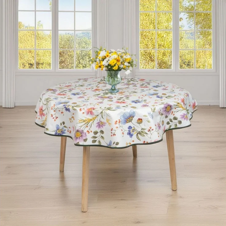 laro Tischdecke rund 140 cm wachstuchtischdecke Tischdecke abwaschbar – Bild 3