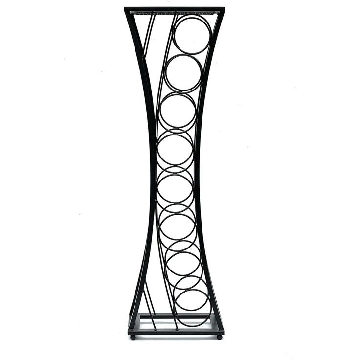 DanDiBo Weinregal Metall Schwarz Stehend Mika 80 cm 96536 Flaschenregal Flaschenständer Flaschenhalter Schmal Modern – Bild 7