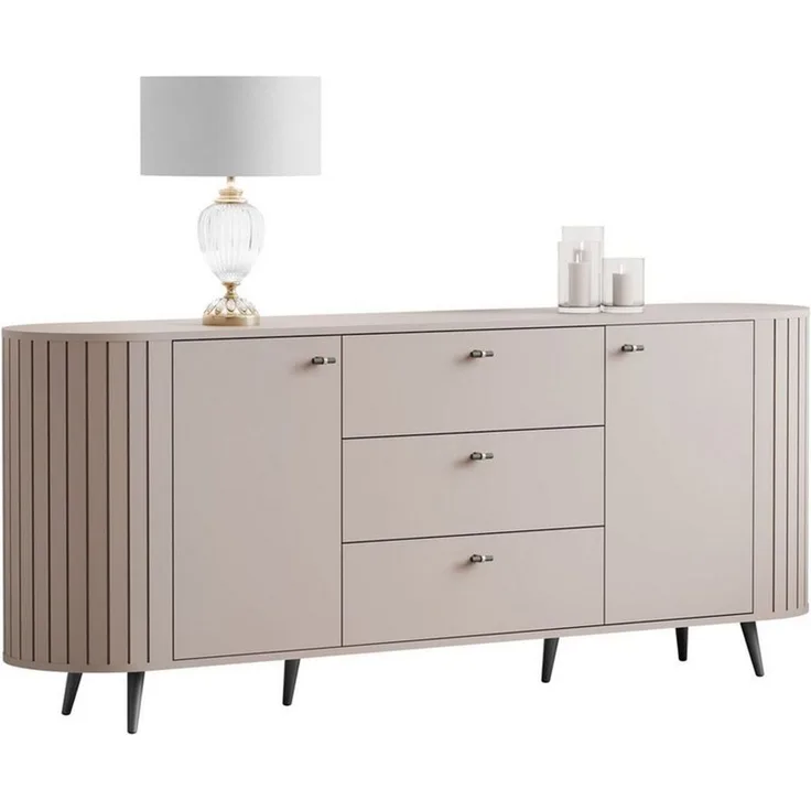 Lookway Kommode ELODIE II 2D3D mit gefrästen Fronten und Soft-Close-System, Breite: 190 cm