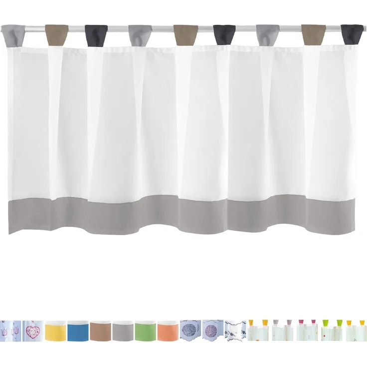 Bistrogardine mit Schlaufen ca. 150x45 cm Auswahl: grau - schwarz – Bild 3