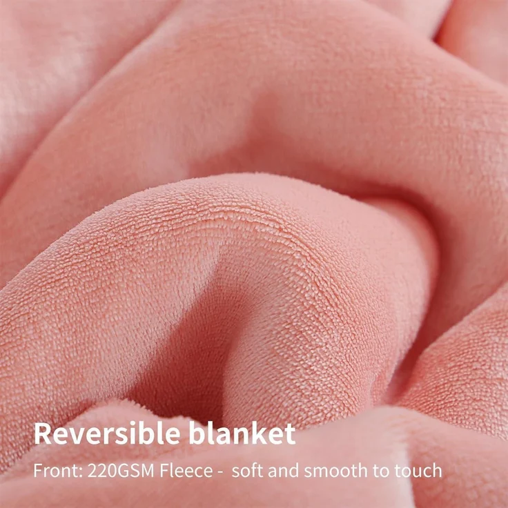 Kuscheldecke Couchdecke Sherpa Fleece XXL Flauschig 220x240 cm Rosa – Bild 4
