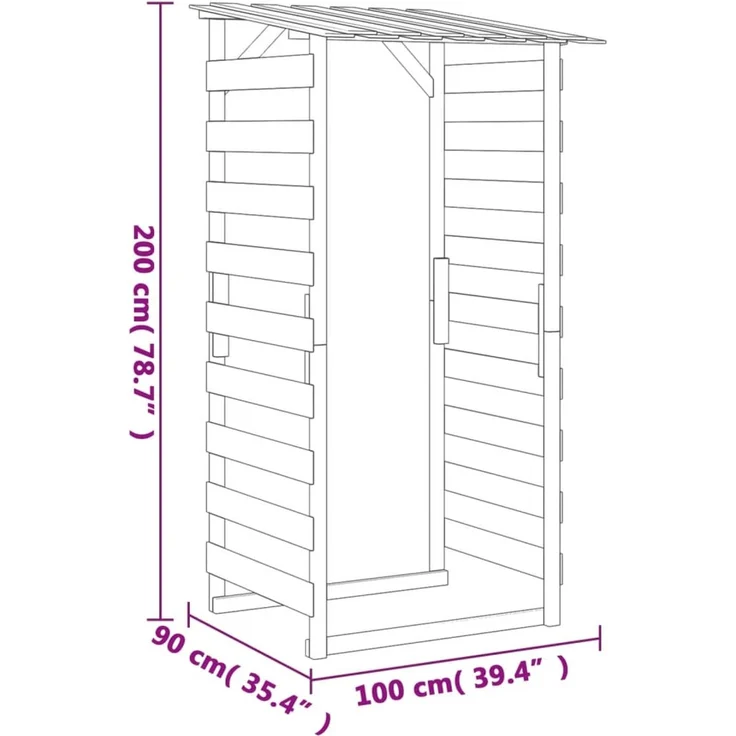 vidaXL Pergola mit Dach 100x90x200 cm Imprägniertes Kiefernholz 318380 – Bild 7