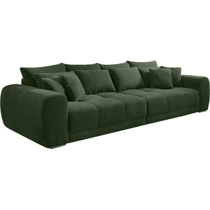Big-Sofa XXL 306 cm Federkernpolsterung Lounge Couch mit Bezug Cordstoff in Grün – Bild 1