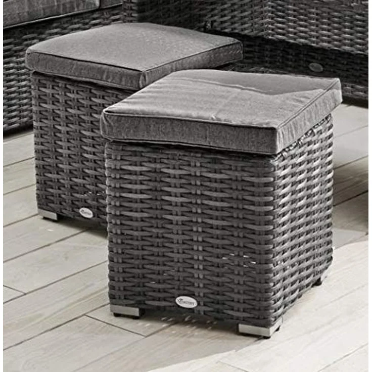 Destiny Gartenlounge-Set SANTA PONSA, (20-tlg, 2x Schenkel, 2x Hocker, 1x Tisch, inkl. Auflagen), Aluminium, Polyrattan – Bild 5