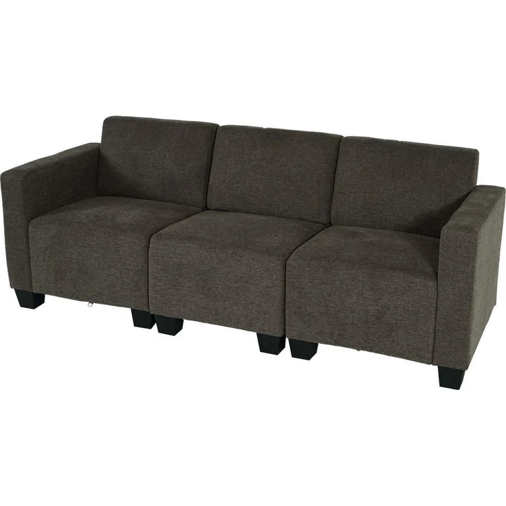 MCW Lyon 3-Sitzer Sofa, Braun, moderner Lounge-Stil, hochbelastbare Sitzpolsterung, 193x76x72 cm