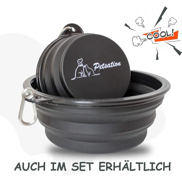 PETSATION Hundenapf faltbar 2000 ml, Silikon schwarz – Bild 7