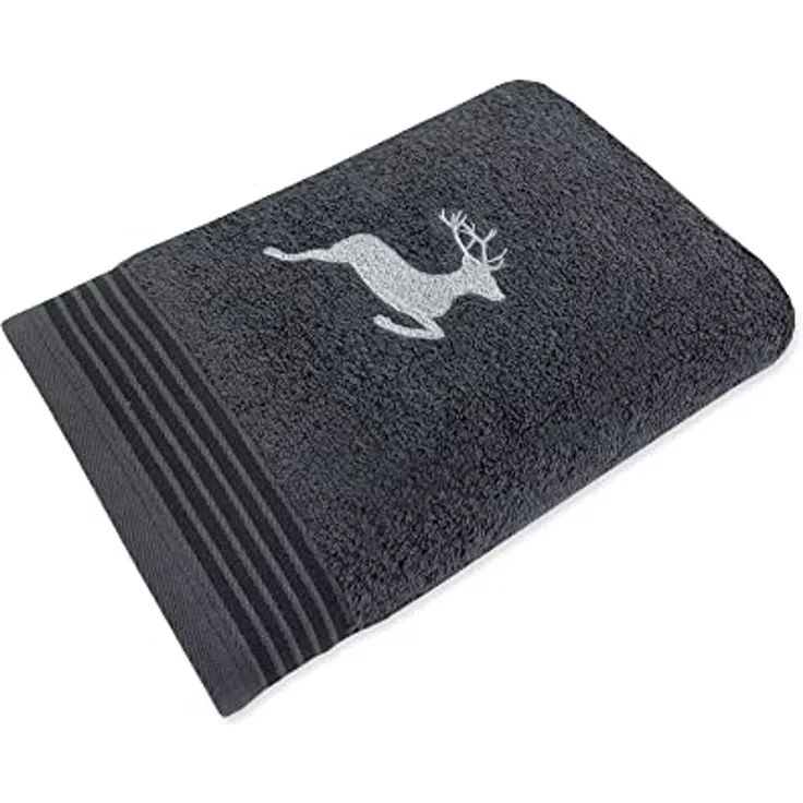 framsohn frottier Handtuch Frottierserie Hirsch Gästetuch Handtuch Duschtuch, (1-St), Mit Stick