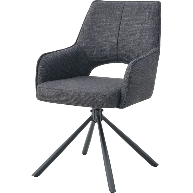 Drehstuhl 2er Set Tokio Stühle in Anthrazit - gemütliches Design - B/H/T: 57x91x64 cm – Bild 4
