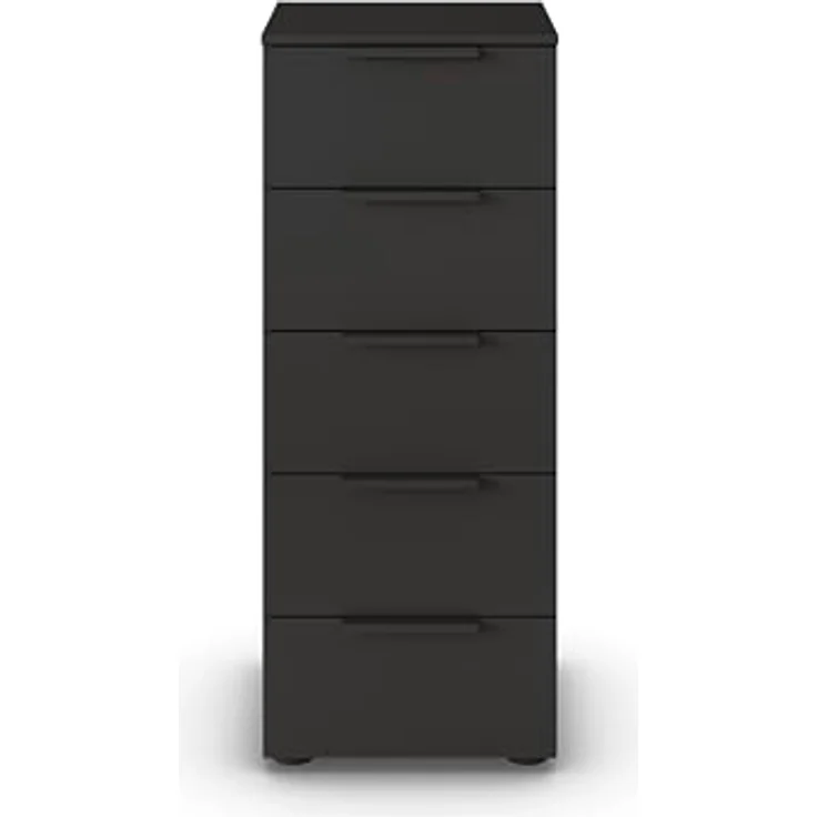 Rauch Möbel Flipp, Kommode für Schlafzimmer, Kinderzimmer, Wohnzimmer, Jugendzimmer, Flur, Garderobe, 5 Schubladen, mit Softclose Funktion, Farbe Schwarz, Breite 40 cm – Bild 4
