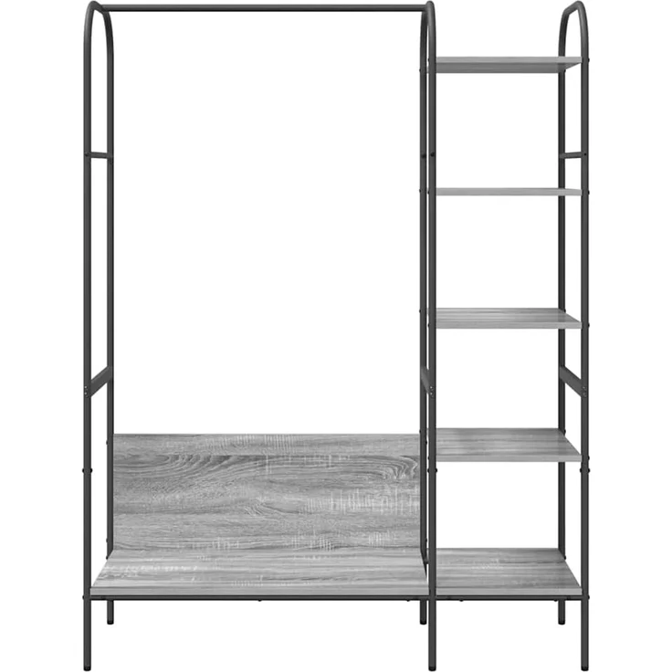 vidaXL Kleiderständer mit Regal Grau 120 x 44 x 160 cm Holzwerkstoff 868448 – Bild 4