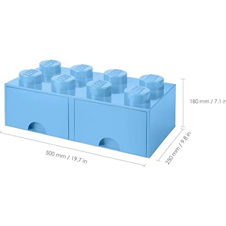 Room Copenhagen 'LEGO Storage Brick 8' Aufbewahrungsbox hellblau mit 2 Schubladen – Bild 4