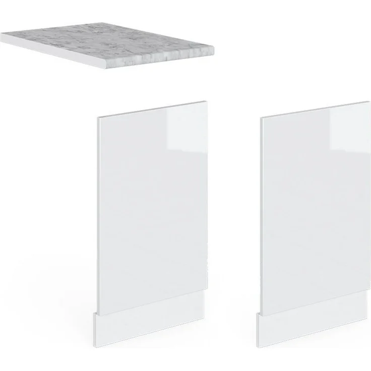 Frontblende R-Line Weiß Hochglanz 45 cm ohne Arbeitsplatte Vicco – Bild 3