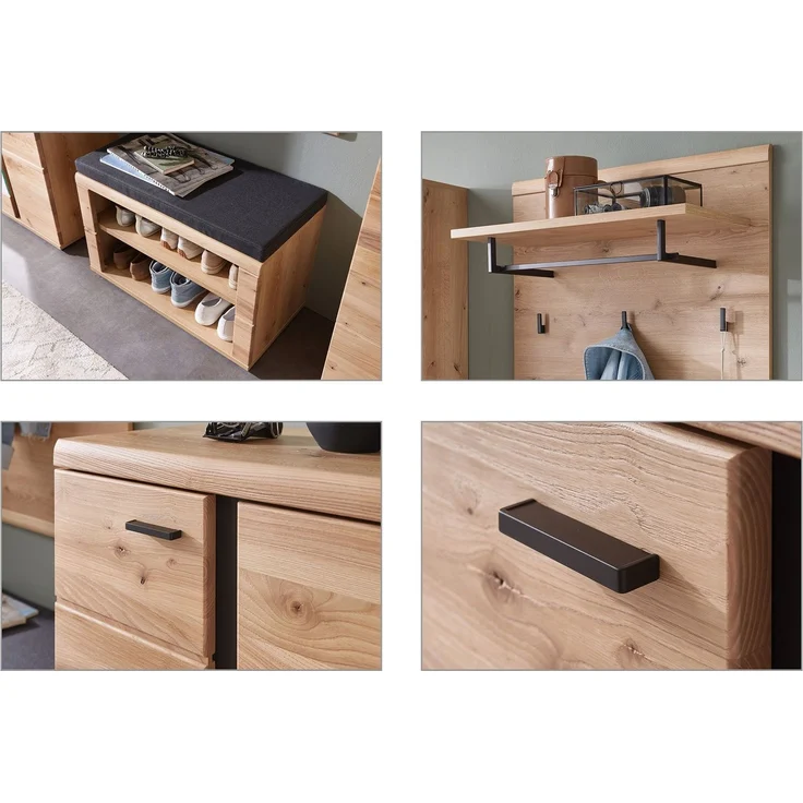 Spiegel Sonos, Echtholz, Holzfarben, Verspiegelt, 80 x 85 x 2 cm – Bild 4