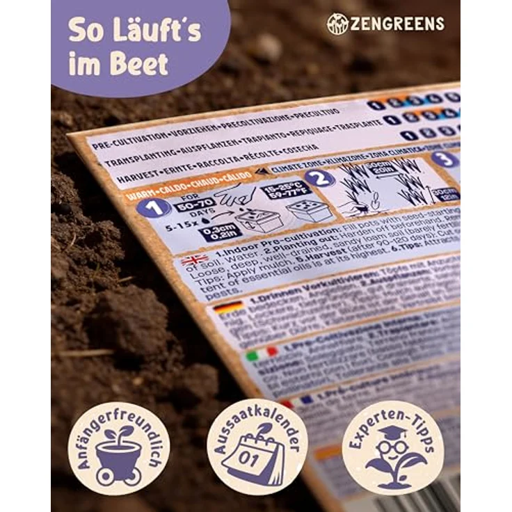 ZenGreens® - Bio Heil- und Teekräutersamen im 20er Set - 20 Heil- und Tee Kräuter Samen für den einfachen Anbau im Garten, Balkon oder Hochbeet - Pflanzensamen - Saatgut – Bild 9