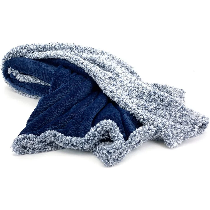 Wohndecke Flauschig warme Kuscheldecke Samt Jaquard Flanell, heimtexland, mit Teddy Plüsch - kuschelig weich - Premium - fusselfrei – Bild 3
