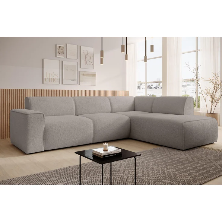 AX LIVING Couch Sofa L Form Didim L Hellbraun – 292 cm, stilvoll & bequem R