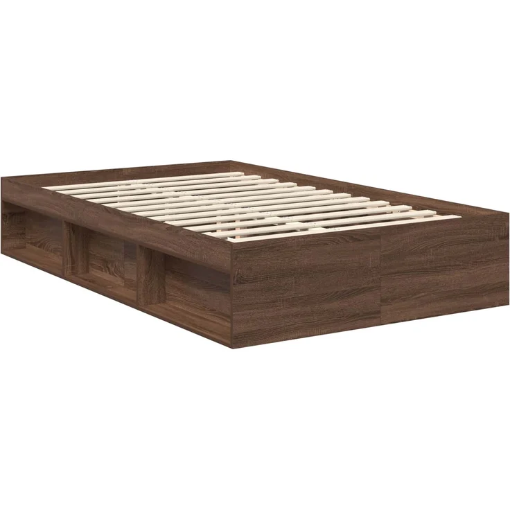 vidaXL Bettrahmen Braun Eichen-Optik 120 x 190 cm Massives Kiefernholz 3412521 – Bild 4