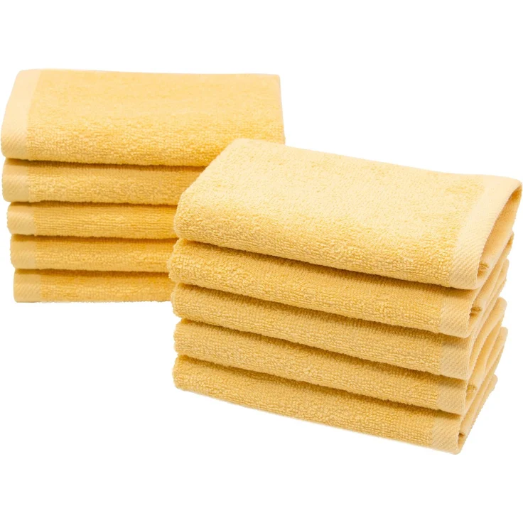ZOLLNER 10er Set Seiftücher, Baumwolle, 30x30 cm, 420g/qm, gelb – Bild 1