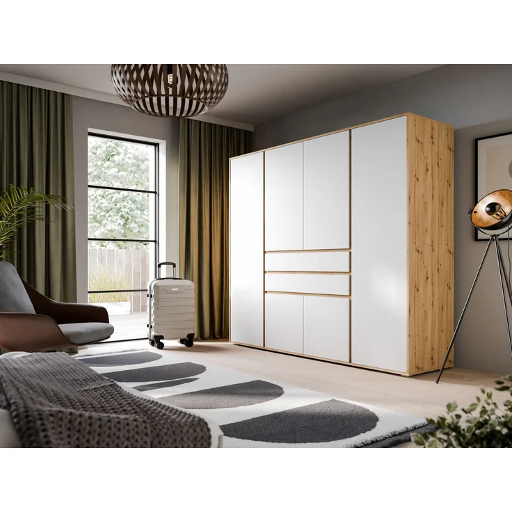Falun Kleiderschrank 4-türig in weiß – Bild 5