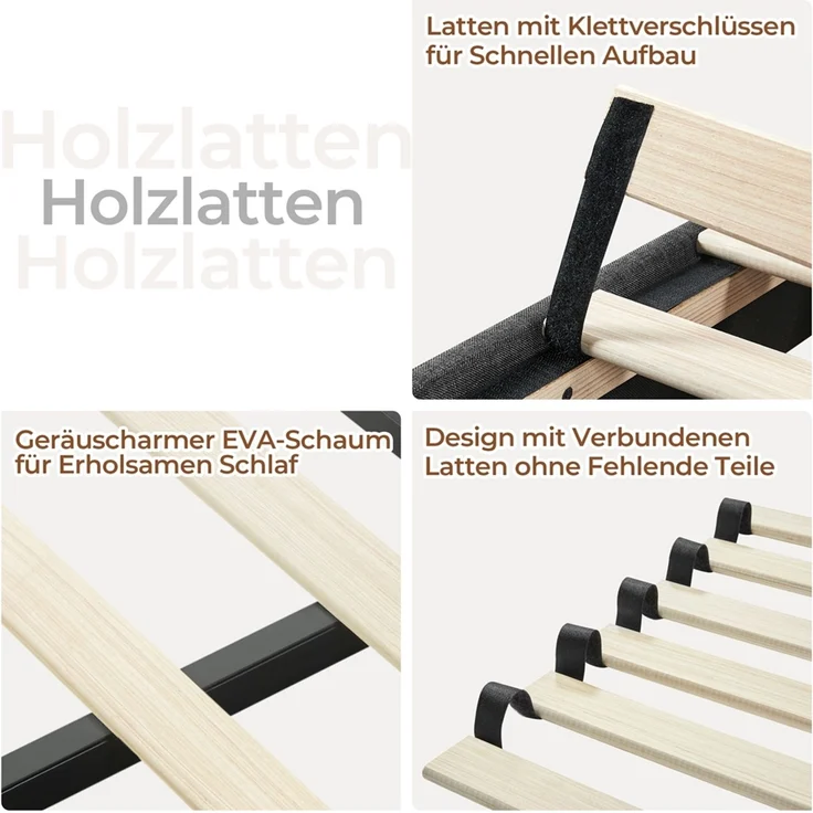 Yaheetech Polsterbett, 160x200 cm, mit höhenverstellbarem Kopfteil und Lattenrost, Dunkelgrau – Bild 7