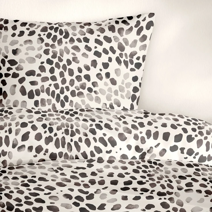 Bettwäsche Sympathica Mako Satin 4214-10 creme Leo Animalprint 155x220 – Bild 2