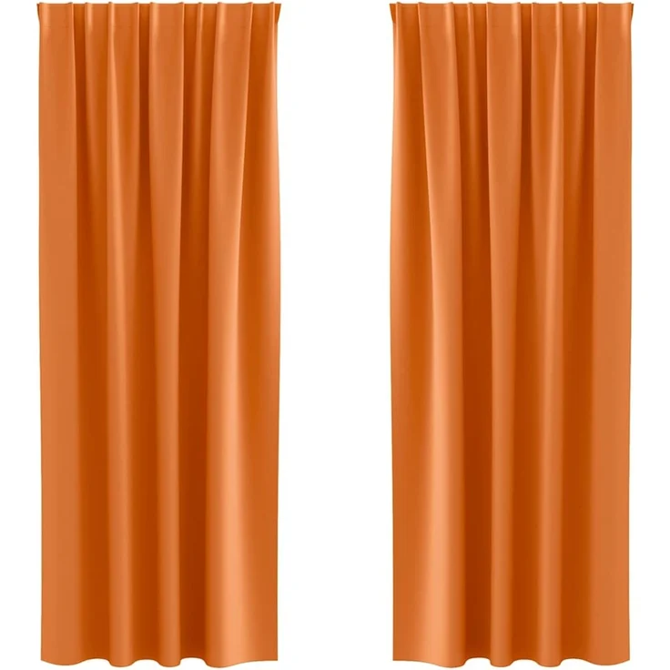 vidaXL Verdunkelungs-Vorhänge mit Ringen 2 stk. Helles Orange 4107511 – Bild 2