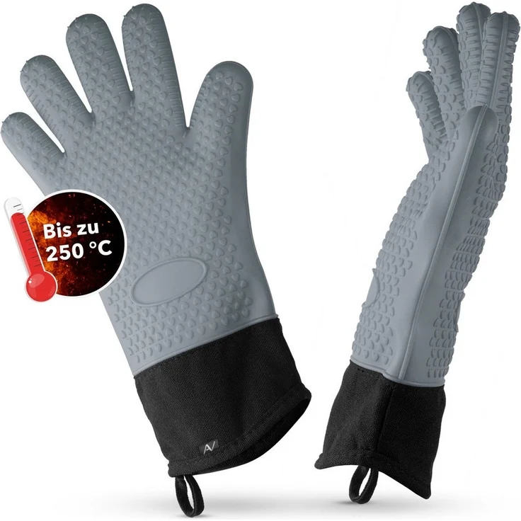 AVANA Topfhandschuhe Silikon Ofenhandschuhe Hitzebeständige Kochhandschuhe Handschuhe, Anti-Rutsch, weiches Baumwoll-Innenfutter, bis 250°C – Bild 5