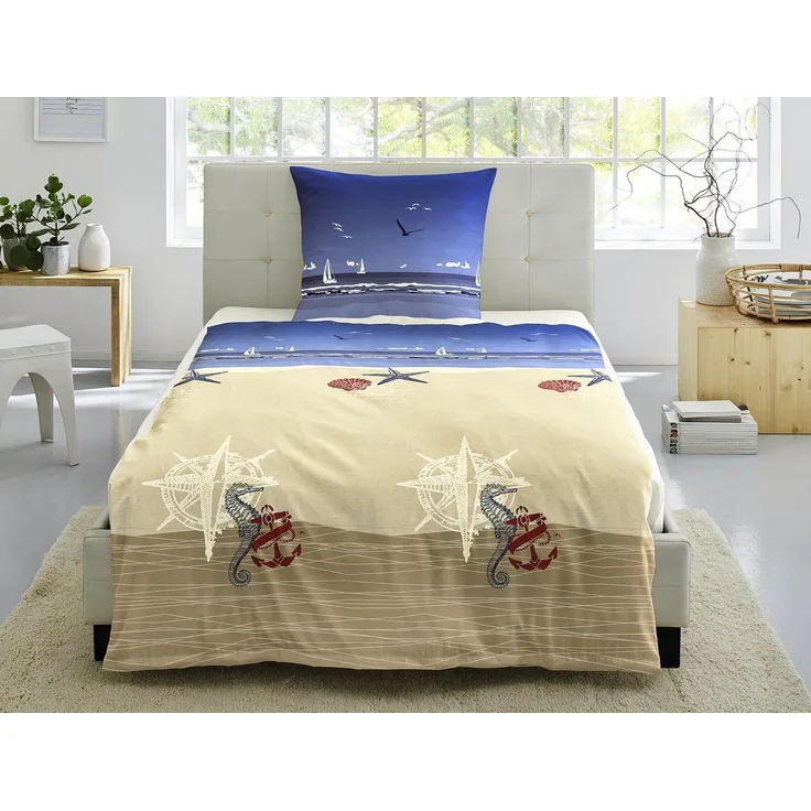 Irisette Bettwäsche Easy 8163, Seersucker, 2 teilig, pflegeleicht und bügelfrei