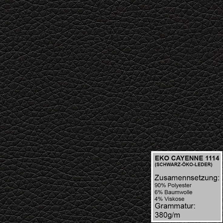 Ecksofa MODENA 320 cm x 185 cm – Stoff: ECO CAYENCE Schwarz 1114 Farbe: Schwarz – Bild 5