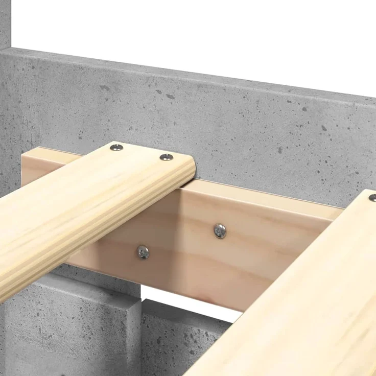 vidaXL Bettgestell mit Kopfteil Betongrau 180x200 cm Holzwerkstoff 3295544 – Bild 8