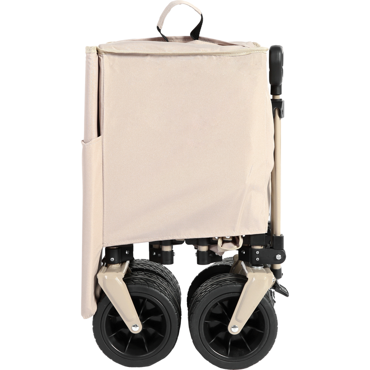 Faltbarer Bollerwagen 300L mit All-Terrain-Rädern, 136x54x60 cm, 100 kg, Beige – Bild 8