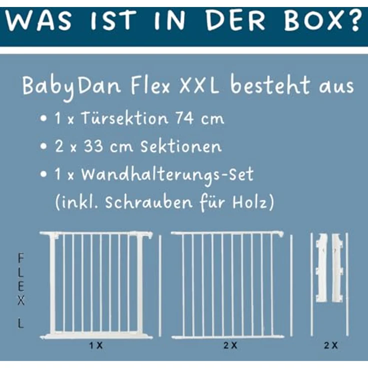 Baby Dan Konfigurationsgitter / Kaminschutzgitter Flex L, 90 - 223 cm - Hergestellt in Dänemark und vom TÜV GS geprüft, Farbe: Weiß – Bild 10