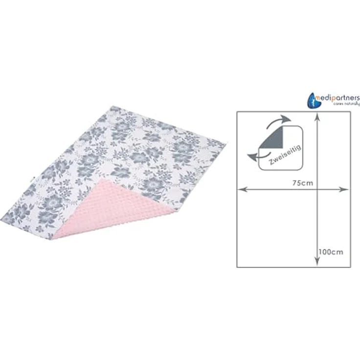 Medi Partners Babydecke Baby Decke Neugeborenen - Kuscheldecke Geschenk Babydecken 75x100 cm für Kleinkinder Mädchen Krabbeldecke Kinderbett Kinderwagen 100% Baumwolle (Berry mit rosa Minky) – Bild 3
