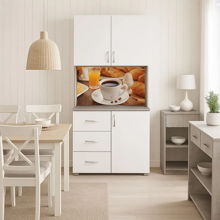 HTI-Living Blanca Bistro Küchenschrank Weiß/Beton